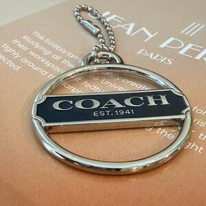 Coach Black and Silver Key Chain